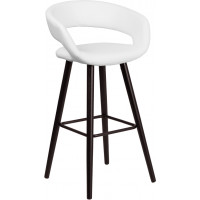 Flash Furniture CH-152560-WH-VY-GG Brynn Series 29" High Contemporary White Vinyl Barstool